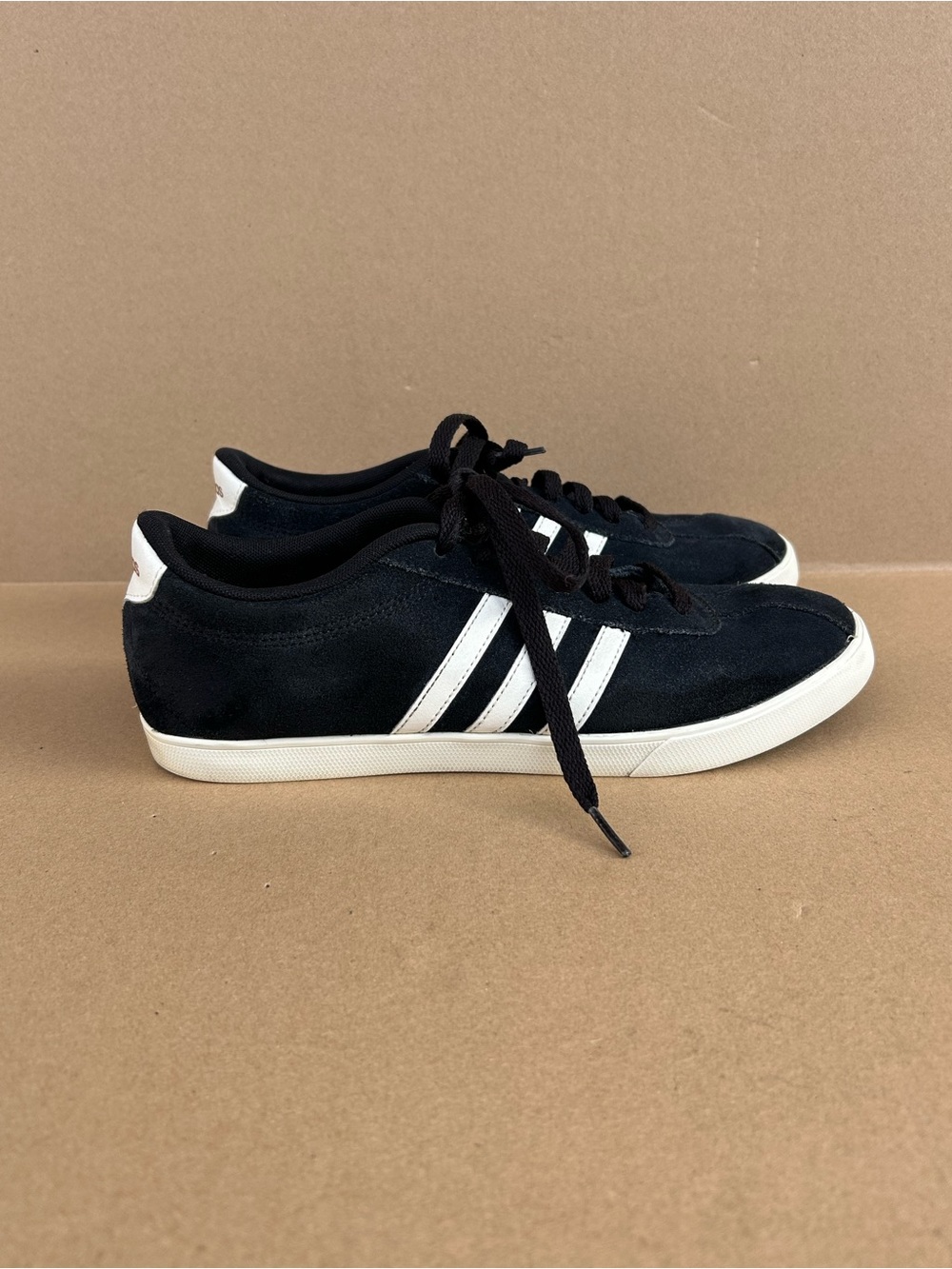 Adidas VL Court 2.0 Suede Sneakers Black Women’s 9 Low Top Skate Shoes AC7929